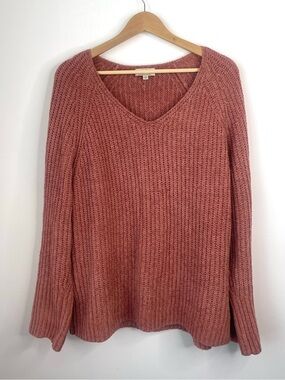 Lucky Brand V-Neck Soft Sweater in Dusty Rose Size Large